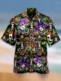 Men's Casual Shirts Mens Hawaiian Shirt Navy Yacht Oil Painting Short Sleeve Cuban Tops Plus Size Summer Vacation Beach