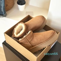 Women Boots designer Slippers mustard seed Ultra Mini Platform Snow Boot sheepskin shoes Fur Suede womens men Winter Ankle Booties