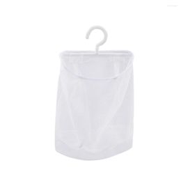 Storage Bags Wall Hanging Laundry Net Bag Vegetable Breathable Mesh Folding Basket Organizer Bathroom Door El Camping