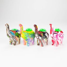 Cool Colourful Silicone Pipes Elephant Style Bubbler Philtre Portable Dry Herb Tobacco Multihole Bowl Cigarette Holder Hookah Waterpipe Bong Smoking Tube DHL