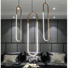 Pendant Lamps Led Lamp Mordern Luxury Gold Light For Bathroom Minimalist Hanging Restaurant Living Room Decoration ZM1010