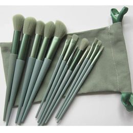 Makeup Brushes 13pcs Four Seasons Green Super Soft Velvet Bag Full Set Brush Suitable For Beginners