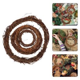 Decorative Flowers 4 Pcs Floral Jewellery Vine Wreath Garland DIY Rattan Festival Decor Accessories Pendant Natural Door Hanging