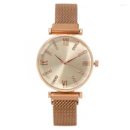 Wristwatches Women Fashion Quartz Watch Luxury Ladies Wristwatch Casual Simple Rose Gold Mesh Stainless Steel Wrist Watches