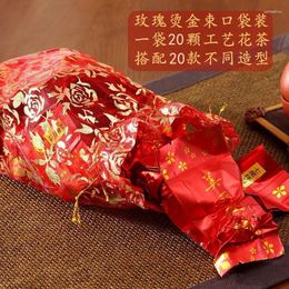 Water Bottles Big Red Rose Yarn Bag 20 Pcs/Bag Types Blooming Flower Tea Balls Gift Packaging Wedding Joyful