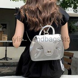 Backpack Style School Bags Silver Korean Women's Backpack Solid Fashion Coat High Grade Small Square Women's Designer Luxury Bagstylishhandbagsstore