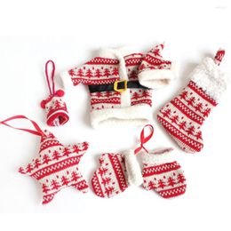 Christmas Decorations Wholesale Tree Ornament Party Hanging Metallic Knitted Stars/Stockings/glove/cap/cloth Home Decorate P4514