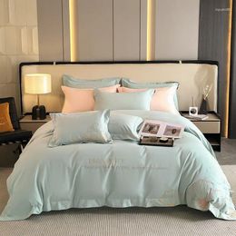 Bedding Sets Luxury Pure Cotton Winter Set Embroidery Duvet Cover Quilt Fitted/Flat Sheet Pillowcase Home Textiles Bed Line