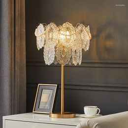 Table Lamps Nordic Gold Crystal Led Lamp American Luxury For Living Room Sofa Desk Lights Bedroom Study Decorative Home Floor