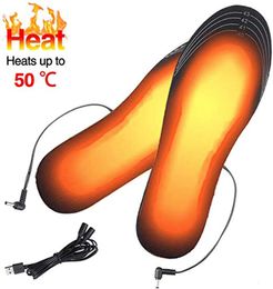 Shoe Parts Accessories USB Heated Shoe Insoles Electric Foot Warming Pad Feet Warmer Sock Pad Mat Winter Outdoor Sports Heating Insole Winter Warm 231102