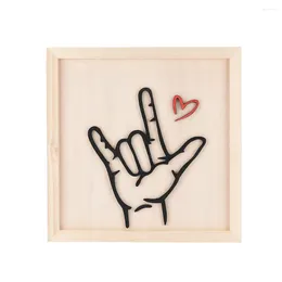Novelty Items Pendant Decoration Sign Language I Love You Wooden Creative Crafts Background Wall Picture Frame