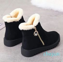 Boots Women's Winter Snow Warm Plush Cotton Shoes Fashion Ankle Wedge Casual Short