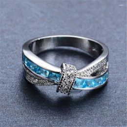 Cluster Rings 7 Ring Filled Colors Fashion Size6-10 White Wedding Gold Color Cute Women Jewelry