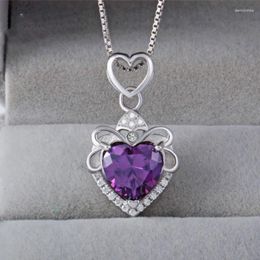 Pendants 925 Silver Necklace Topaz Pendant Amethyst Ocean Star Heart With 45cm Wedding Anniversary Party Gifts