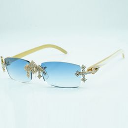 buffs sunglasses Cross diamond cool sunglasses 3524012 with natural white buffalo horn legs and 56 mm cut lens