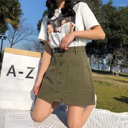 Skirts 2023 Summer Women's Solid Denim A-Line Skirt Plu Size Korean Female Fall Fashion Sexy Thin A Hip Preppy Style S-5XL