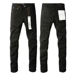 Jeans maschile 2023 marca viola Solid streetwear Fashion Black Denim Slimt tratto