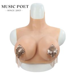 Breast Form MUSIC POET Fake Silicone Breast Forms Half Body Huge Boobs B/C/D/E/F/G/H Cup Transgender Drag Queen Shemale Crossdress for Men 231101