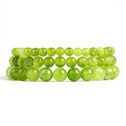 Strand Natural Apple Green Quartzs Bracelets Women 4/6/8/10mm Crystal Mica Stone Reiki Energy Men Charm Yoga Jewellery Pulseras