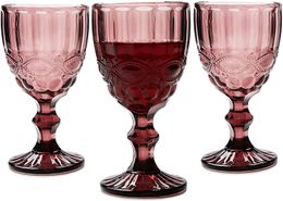 Retro Coloured Wine Glass European Style Goblet Wedding Bar Decorative Stemware