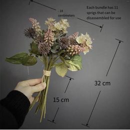 Decorative Flowers Artificial European Style Restore Ancient Table Decoration Simulation Dried Bride Holding Mariage Party Simple