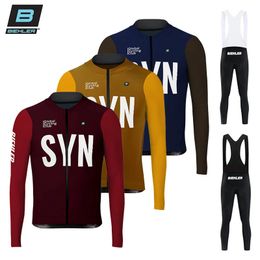 Cycling Jersey Sets BIEHLER Long Sleeve 2024 Autumn Set Ropa Ciclismo SYN Men Bicycle Clothing Suit Jerseys Road Bike Uniform 231102