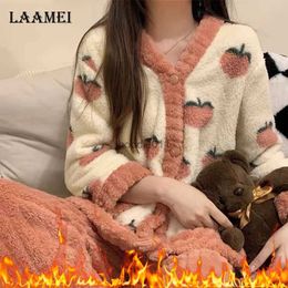 Women's Sleep Lounge Autumn Winter Pijamas Kaii Cartoon Pyjama Sets Women Pyjamas Plaid Flannel Sleepwear Girl Pijama jer Night Suits Homewear L231102