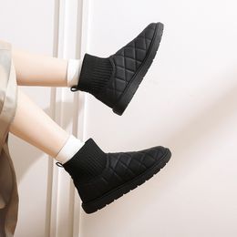 Multi-colored Fleece socks shoes woman white black brown leather cotton boots woman outdoor sports ankle boots