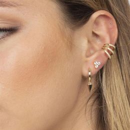 factory whole clip on earring Triple cz line hollow out ear cuff fashion women lady no piercing jewelry295M