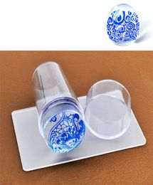 NAP011 Clear Nail Art Stamper with Scraper Set Transparant Silicone head 28cm nails stamping manicure accessories8896145