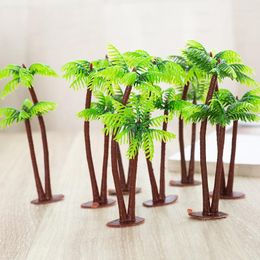 Decorative Flowers 10PCS Mini Artificial Plastic Coconut Tree Simulation Green Plant For Wedding Gardening Home Decor