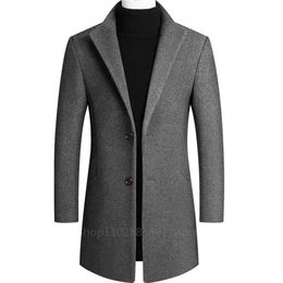 Men's Wool Blends Arrival Winter Warm Thicked Trench Coat Men High Quality Smart Casual Woolen Jackets 231102