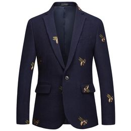Men's Suits Blazers S-6XL Boutique Fashion Embroidery Men's Casual Business Blazer Male Slim Suit Jacket Navy Blue Wedding Banquet Coat Male 231102