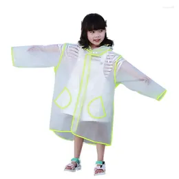 Raincoats Transparent Raincoat Kids Overall Rain Poncho Tassel Hooded Waterproof Cloak Children'S For Girls And Boys