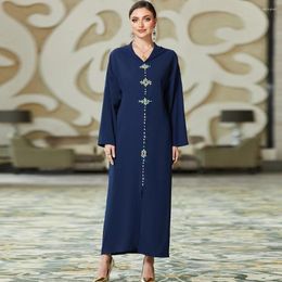 Ethnic Clothing Dubai Abayas Hooed Diamonds Women Muslim Long Sleeve Maxi Dresses Kaftan Turkey Arabic Party Ramadan Eid Moroccan Jalabiya