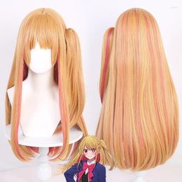 Party Supplies Oshi No Ko Hoshino Ruby Cosplay Wig 70cm Straight Orange Gold Rose Pink Anime Wigs Heat Resistant Synthetic