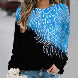 Women's Hoodies 3D Diamond Sequin Butterfly Print Round Neck Sweater 2023 Autumn Shopping Pullover Plus Size Comfortable