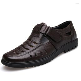 Sandals Men 2023 Summer Shoes Genuine Leather High Quality Men's Casual Male Brand Non-slip Plus Size Sapatos