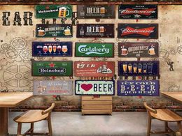 Beer Tin Sign Car Plate Licence Vintage Shabby Pub Bar Wall Plaques Posters Restaurant Rome Decor Metal Hanging Paintingsa4978413