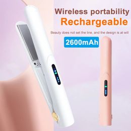 Hair Straighteners Rechargeable Straightener Cordless Mini Ceramics Curler Portable Flat Iron for Travel 231101