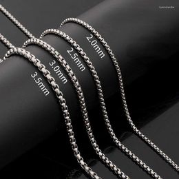 Pendant Necklaces Megin D Stainless Steel Titanium Jewelry Accessories Hip Hop Necklace 2mm 3mm Square Beads Chains For Men Women DIY