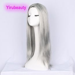 Synthetic Wig Grey Colour Mechanism Wig High Tempareture Fibre Silky Straight TTGZ06S-YB