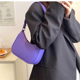 Evening Bags Cute Solid Small Shoulder For Women 2023 Summer PU Leather Simple Fashion Handbags Purses Ladies Underarm Totes