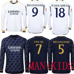 Qqq8 23 24 Fans Long Sleeve Soccer Jerseys Rodrgo Bellingham 2023 2024 Vini Jr Football Shirt Camiseta De Futbol Men Kids Women