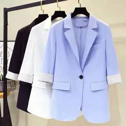 Women's Suits 5XL Women Blazer Jacket Spring Summer Fashion Slim Elegant Work Lady Coat Single Button Female Casual Suit Tops Outerwear