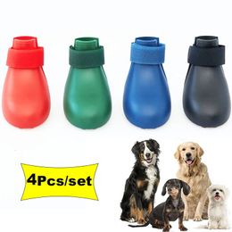 Pet Protective Shoes 4Pcs Pet WaterProof Rain Shoes Anti-slip Rubber Boot for Dog Cat Rain Shoes Socks for Small Medium Large Dogs Pet Supplies 231101