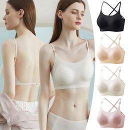 Yoga Outfit Women Solid Low Back Bras Underwired U Shape Backless Multiple Convertible Straps Underwire Bra Twerk Underwear