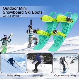 Mountaineering Crampons Mini Short Ski Skates Short Mini Skating Ski Shoes Adjuatable Adults Short Shoe Snowblades Portable for Winter Outdoor Sports 231102