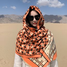 2023 esigner scarf for women Winter Women's Scarf Luxury Design Double sided Oil Painting Imitation Cashmere Scarf Warm Scarf Shawl