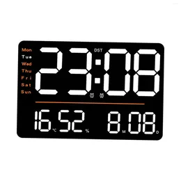 Wall Clocks Digital Clock Large Display Decorations Humidity With Temperature Alarm Big Decor For Bedroom Living Room